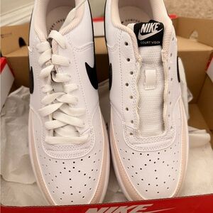 Nike Court Vision Low Sneakers - White and Black